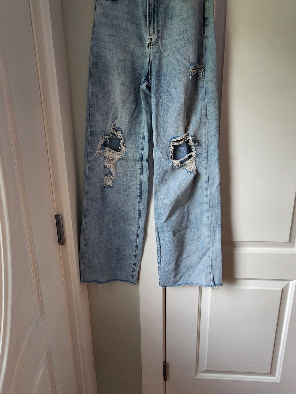 Altar'd State Light Wash Distressed Straight Jeans